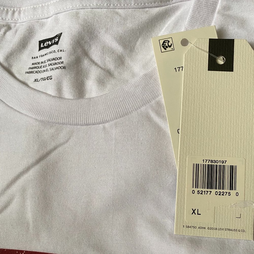 💖MEGA SALE💖 Levi’s LOGO CLASSIC Set-in Nec White Men's Size M/L/XL 177830197 - Picture 4 of 4